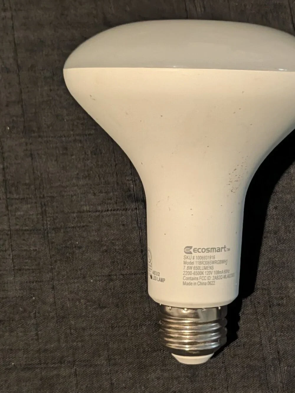 a01 Eco-Smart BR30 65W replacement Dimmable LED Light Smart Bulb. 2-Pack